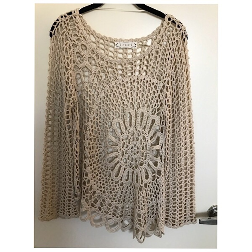 S-Twelve Crochet Knit Top